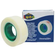 Cinta adhesiva transparente de 19mm de ancho en caja 33metros 1ud