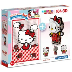 Clementoni: Hello Kitty 2 en 1 104 piezas rompecabezas y figura modelo