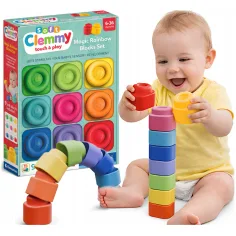 imagen de Clemmy: Colores del arcoíris juego de bloques suaves de 9 piezas - Clementoni 2