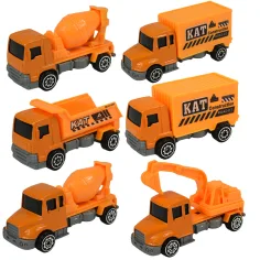 Coche de aleación: set de camiones de construcción de 6 piezas de 8 cm