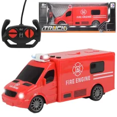 Coche de bomberos RC a control remoto con efectos de luz 1/30 de escala 20cm