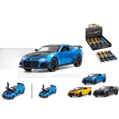 Coche de juguete Camaro Pull Back Premium con puertas abatibles 1/24 en varias versiones 1ud