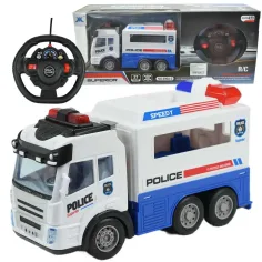 Coche de policía RC con control remoto y efectos de luz 1/43 27Mhz 21cm