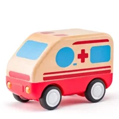 Coche de rescate de madera con luz y sonido - Woodyland