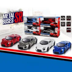 Coche deportivo de metal a fricción con luz y sonido 1/43