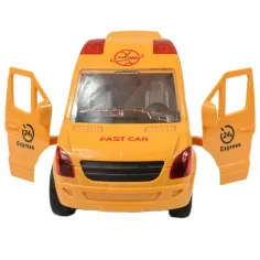 imagen de Coche especial: Camión de mensajería amarillo con luz y sonido, función de fricción 24cm 7