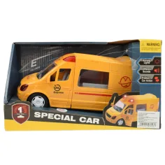 imagen de Coche especial: Camión de mensajería amarillo con luz y sonido, función de fricción 24cm 8