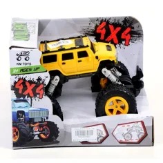 Coche todoterreno de resorte 4x4 en color amarillo