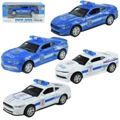 Coches de Policía: Coche de policía de metal con retroceso en varias versiones 11cm 1ud