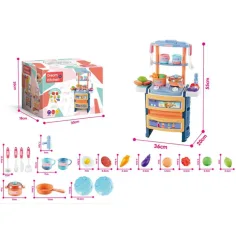 Cocina de juguete para niños con accesorios 55x20x36cm