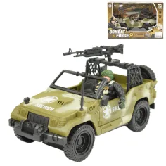 Combat Force 9: Vehículo militar todoterreno con soldado y armas 22cm