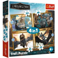 Cómo entrenar a tu dragón 4 en 1 puzzle - Trefl