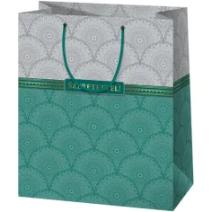 ¡Con cariño! elegante bolsa de regalo de tamaño gigante con inserciones doradas 33x15x44cm