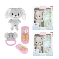 Conejito de peluche Little Stars con sonajero y teléfono en varias versiones 1ud