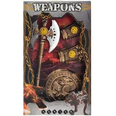 Conjunto de 4 piezas de hacha medieval con escudo y protector de mano