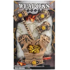 Conjunto de 4 piezas de martillo medieval con escudo y protector de mano