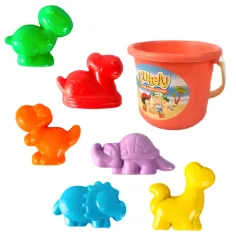 Conjunto de arena de dinosaurios divertido con cubo