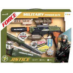 Conjunto de armas militares verdes con luz y sonido