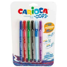 Conjunto de bolígrafos OOPS borrables de 6 piezas - Carioca