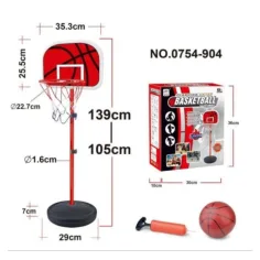 imagen de Conjunto de canasta de baloncesto con soporte, bomba y balón 2