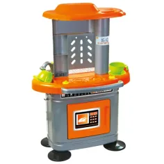 Conjunto de cocina de juguete gris con accesorios de 67 cm