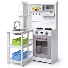 Conjunto de cocina en esquina con cestas de plástico - Woodyland