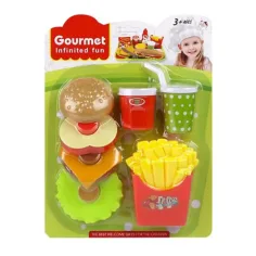 Conjunto de comida de hamburguesas gourmet