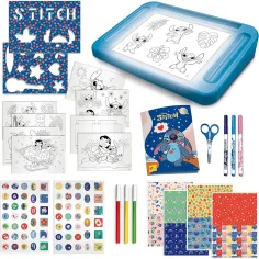 imagen de Conjunto de escuela de dibujo Disney Stitch con tabla de dibujo iluminada - Lisciani 2