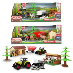 Conjunto de establo de granja con tractor de 7 piezas