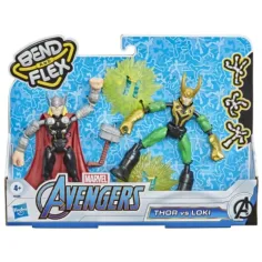 Conjunto de figuras Bend and Flex Thor vs. Loki - Hasbro