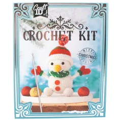Conjunto de ganchillo navideño figura de muñeco de nieve 16x9x18cm
