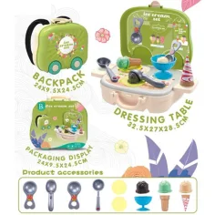 Conjunto de heladería 2 en 1 en maleta con ruedas con accesorios