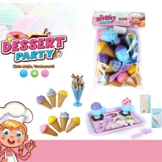 Conjunto de helados de plástico colorido con accesorios