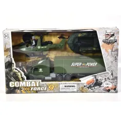 Conjunto de juego militar Combat Force 9 con helicóptero y accesorios