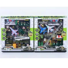 Conjunto de juguetes militares con aviones y accesorios en dos versiones
