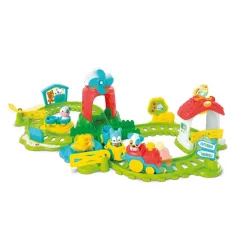 imagen de Conjunto de pequeño tren interactivo colorido con accesorios de granja 2