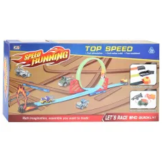 imagen de Conjunto de pista de carreras Speed Running con bucle de 360 grados y 1 cochecito lanzable 1/64 2