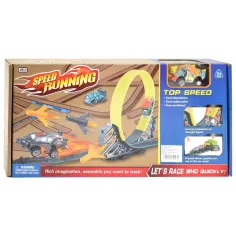 Conjunto de pista de carreras Speed Running con bucle de 360 grados y 1 cochecito lanzable 1/64