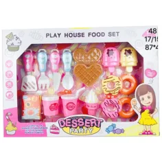 Conjunto de postres para fiesta con donuts, gofres y accesorios