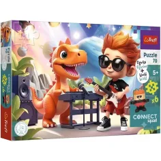 imagen de Connect Joe puzzle de 70 piezas con figura y 6 bloques de construcción - Trefl 1