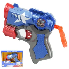 Cool Soft Bullet Gun: Arma de dardos de espuma de tamaño pequeño con balas en color azul de 14cm