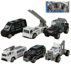 Cops Die-Cast: Set de 6 coches de policía