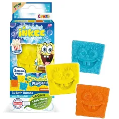 Craze Inkee: Bomba de baño vegana en forma - Spongya Bob con aroma a palomitas 3 unidades