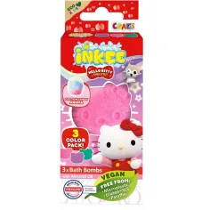 Craze Inkee: Formas de bomba de baño veganas - Hello Kitty con aroma a algodón de azúcar 3 unidades