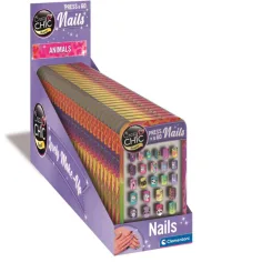 Crazy Chic Set de uñas postizas adhesivas de animales - Clementoni