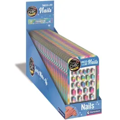 Crazy Chic Set de uñas postizas autoadhesivas arcoíris - Clementoni