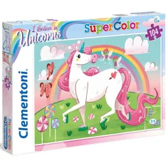 Creo en los Unicornios Puzzle Supercolor 104 piezas - Clementoni