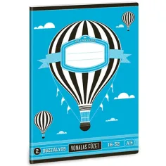 Cuaderno de líneas de 2º grado con globos aerostáticos A/5