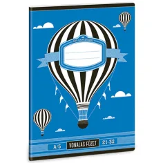 Cuaderno de líneas de 4º grado con globos aerostáticos A/5