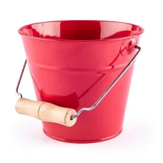 Cubeta de metal retro roja - Woodyland
